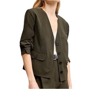 M.M.LaFleur Ayla Travel Jacket in OrigamiTech Olive Size 2 NWT
